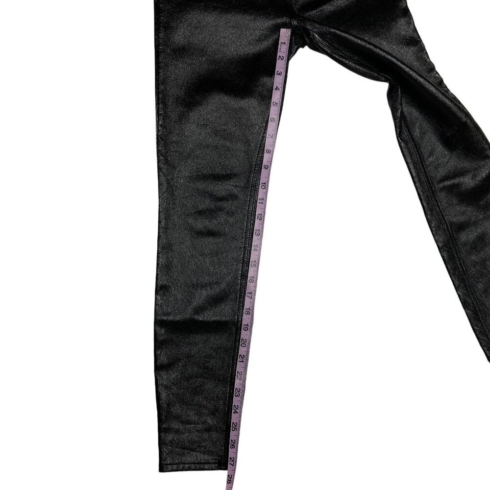 We the Free People Shiny Black Jeans, Size 27, Coated Faux Leather, Skinny - Picture 8 of 14